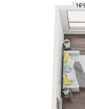 Studio floor plan | Presidential Towers Chicago IL